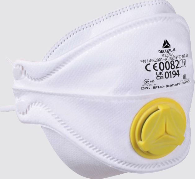AER.LV : Respirators, salokāms ar vārstu FFP2 Delta Plus